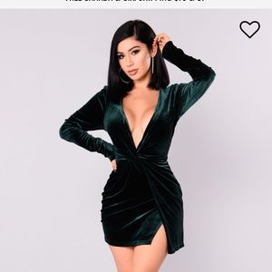 FashionNova dress with side slit. Velvet